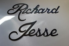Personalized Custom Name in Cursive Max. 13 Letters - Metal Wall Art - Black
