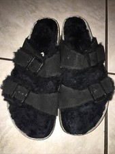 Birkenstock Arizona Fur Black Sandals