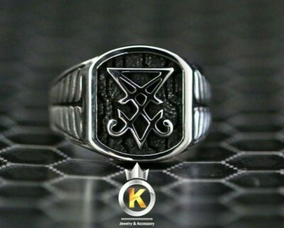 Lucifer Ring Sigil of Lucifer Ring Silver Lucifer Ring Men Women