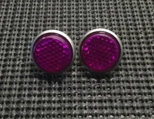 1 Pair Bicycle Wheel Hub Shiner Reflectors Purple￼ Vintage Style. ￼