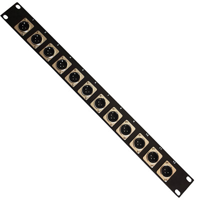 12 Port XLR Patch Panel 1U 19 Rack 3 Pin Stecker Audio Stecker Gehäuse Stecker