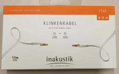 inakustik! Klinkenkabel 1,5m 3,5 Klinke/3,5 Klinke Tablet - PC - Laptop##
