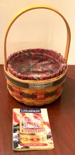 Longaberger 1997 Inaugural Basket with Old Glory Liner, Protector and Booklet