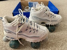 Roller Skates Size 5 Freerider White Carolina Blue 4 Wheelers By Sketchers Mint 