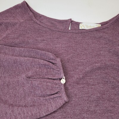 Weekend Susan Betro, Purple Top, Plaid Ruffle, Size L
