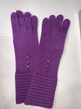 VTG Womans Purple Cashmere Gloves New In Box Nordstrom Ruched Gauntlet Cuff NIB