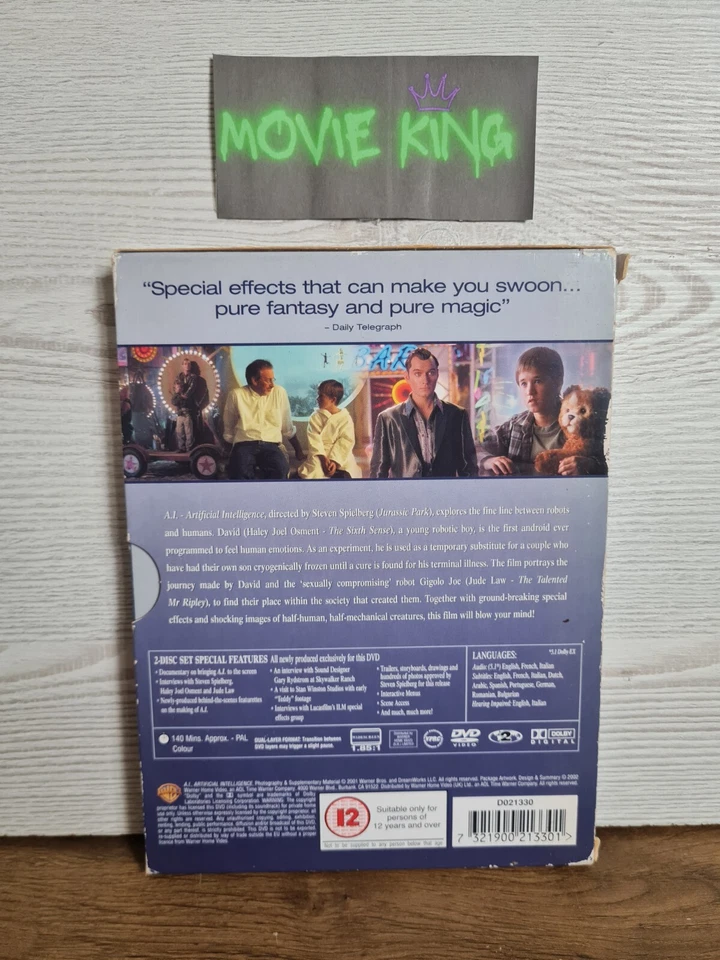 A.I. Artificial Intelligence (DVD, 2002) Steven Spielberg Sci-fi [Region 2] [UK] - Image 3 of 4
