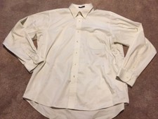 Mens Chaps Cream Off White Button Wrinkle Free Dress Shirt Size XL 36/37 17/17.5