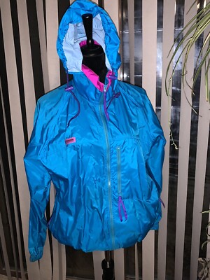 Vintage 90s Columbia Jacket Teal Purple Full Zip Windbreaker