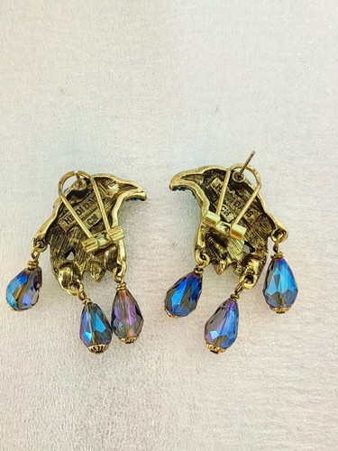 Last One Heidi Daus Soaring Beauty Regal Eagle Earrings Omega backs - Picture 5 of 6