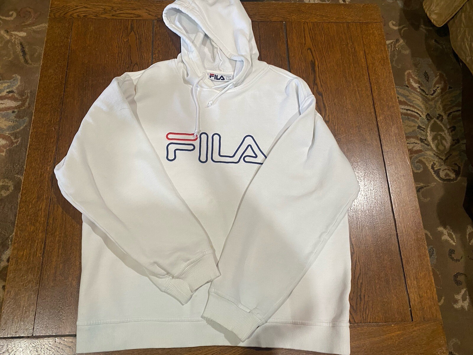 Felpa con cappuccio Fila bianca vintage