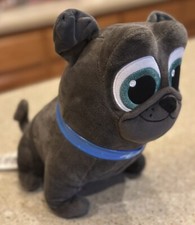 Disney Junior Puppy Dog Pals Bingo Plush Pug Gray Stuffed Animal Blue Collar 12
