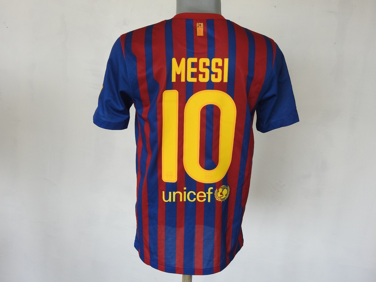 Barcelona 2011 Home Jersey #10 Messi Nike Red Blue Shirt Size S