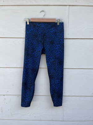Dharma Bums Blue Animal Leopard Print 3/4 Leggings Size M