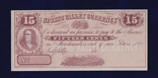 1860's Spring Valley Ohio 15 Cents Bill Obsolete OH Store Currency Note