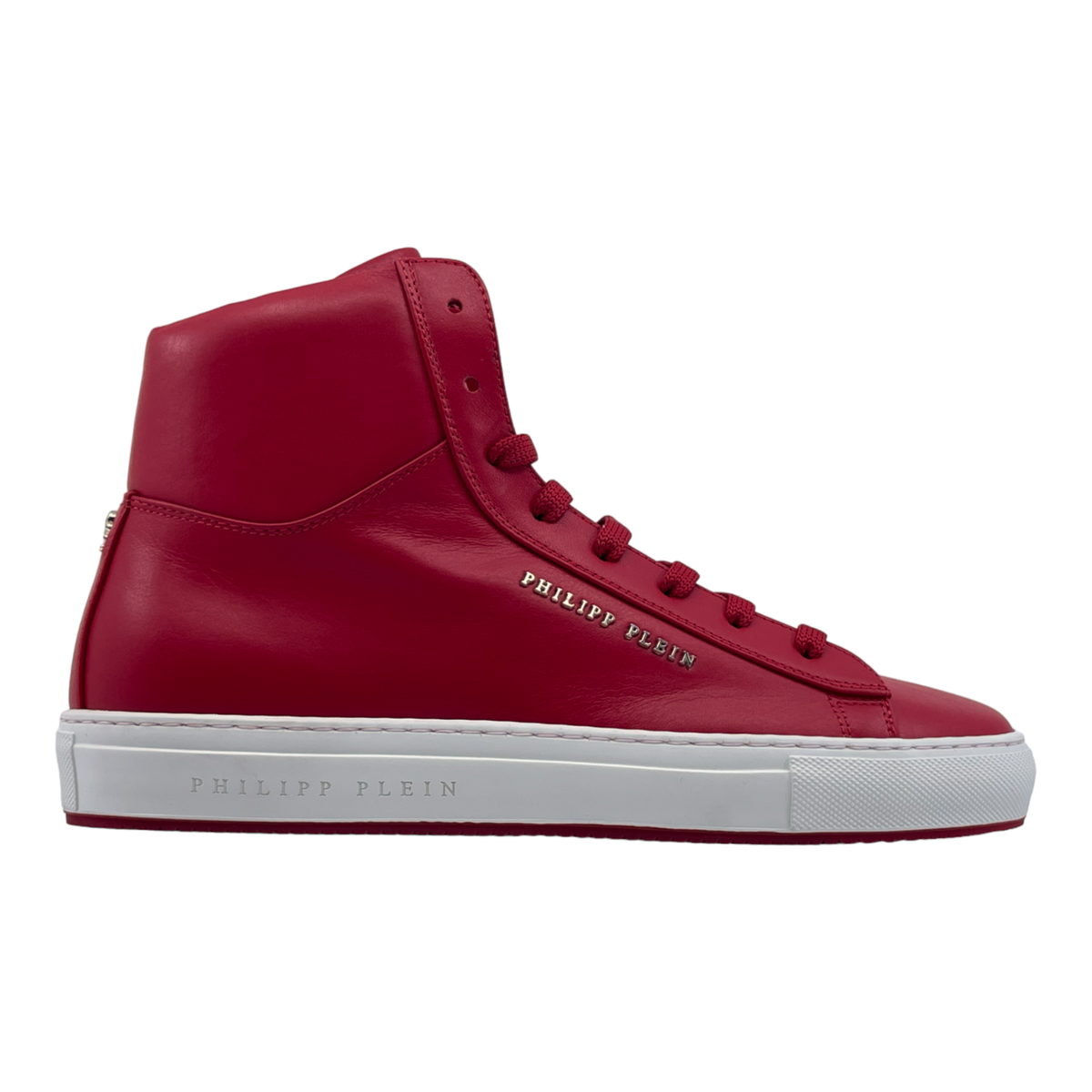 Philip Plein Men's Hi-Top Sneakers Edward R8K Red/Nickel - NEW