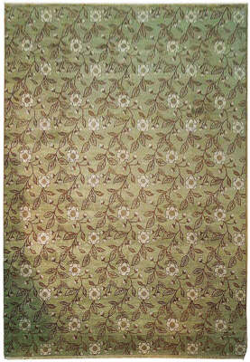 9x12' Sage Green Vegetable Dyed Chobi Transitional Modern Rug 72566