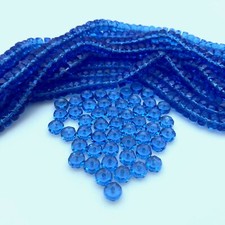 Faceted Denim Blue Czech Glass Disc Spacer Beads 3x6mm  BCG120 