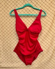 Jantzen Women  s Size 12 Red One Piece Adjustable Strap Swimsuit