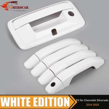 🌟White Tailgate & Door Handle Covers Decor For Chevy Silverado/Sierra 2014-2018