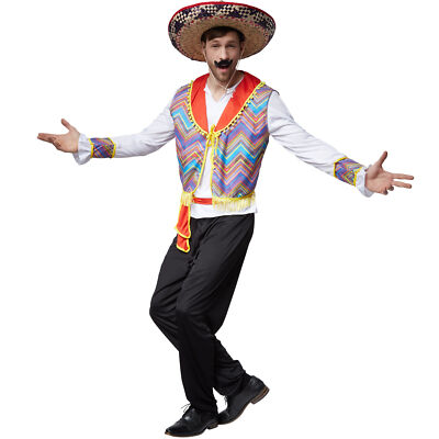Mexikaner Kostüm Senor Mexiko Party Männer Weste Verkleidung Fasching Karneval