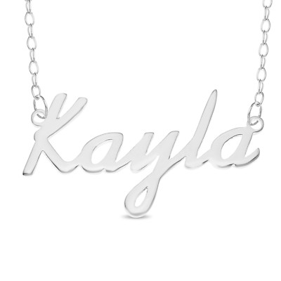 Kayla Laser Cut 925 Sterling Silber Name Rolo Halskette - Personalisiert Individuell