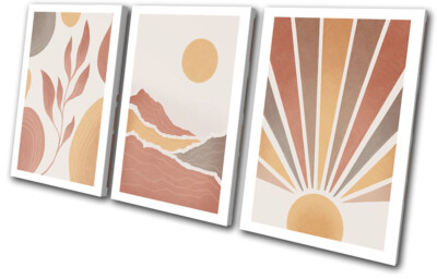 Natürliche Sonne Berg Blatt Abstrakt VOLL LEINWAND WANDBILD Bild Druck