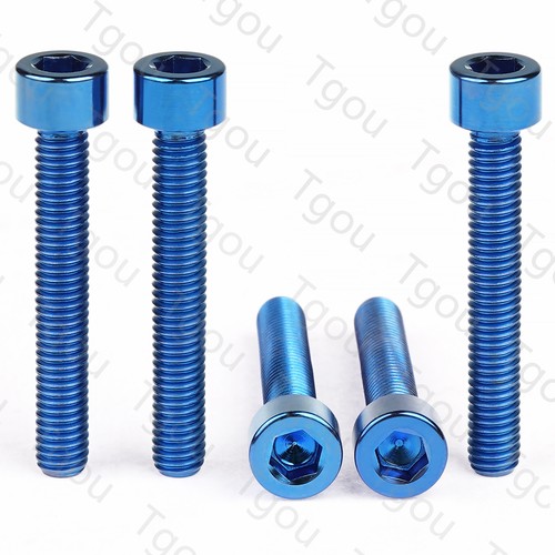 Tgou 5pcs Titanium Bolt M6x40mm Cap Hex Head Full Threaded Screws Ti Fasteners - Picture 3 of 7