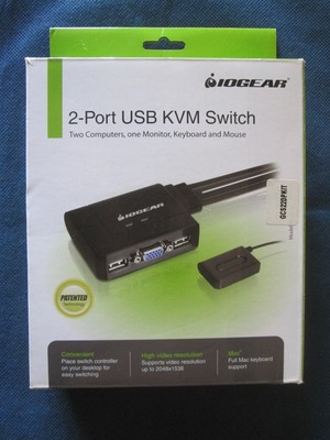 IOGEAR 2 PORT USB KVM SWITCH MAC / PC COMPATIBLE MODEL GCS22DP NIB! FREE SHIP!