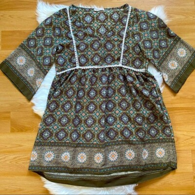 Tea N Rose Floral Motif Peasant Dress Short Sleeve Size Small | eBay Tea N Rose Floral Motif Peasant Dress Short Sleeve Size Small | eBay