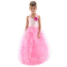 PINK Size 8 Halter Flower Girl Full Length Dress Bridesmaid Birthday Prom Party