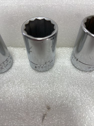 Juego de 9 enchufes Craftsman 1/2" Drive SAE poco profundo 12pt vintage -VV- 7/16-1” EE. UU. - Imagen 10 de 12