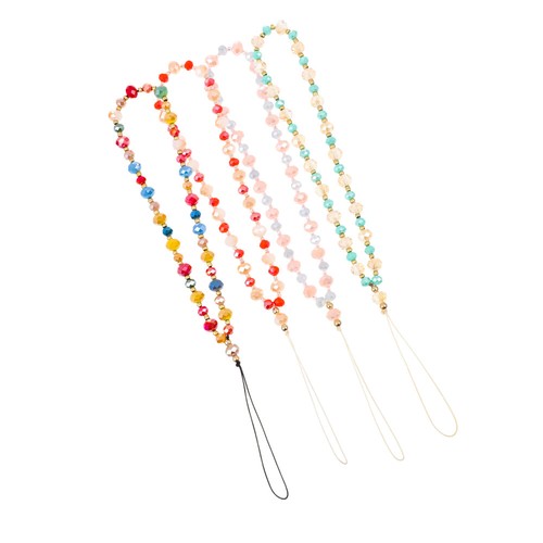 4 Pcs Anti-Rutsch-Lanyard Für Mobiltelefone Perlenbesetztes Telefonarmband