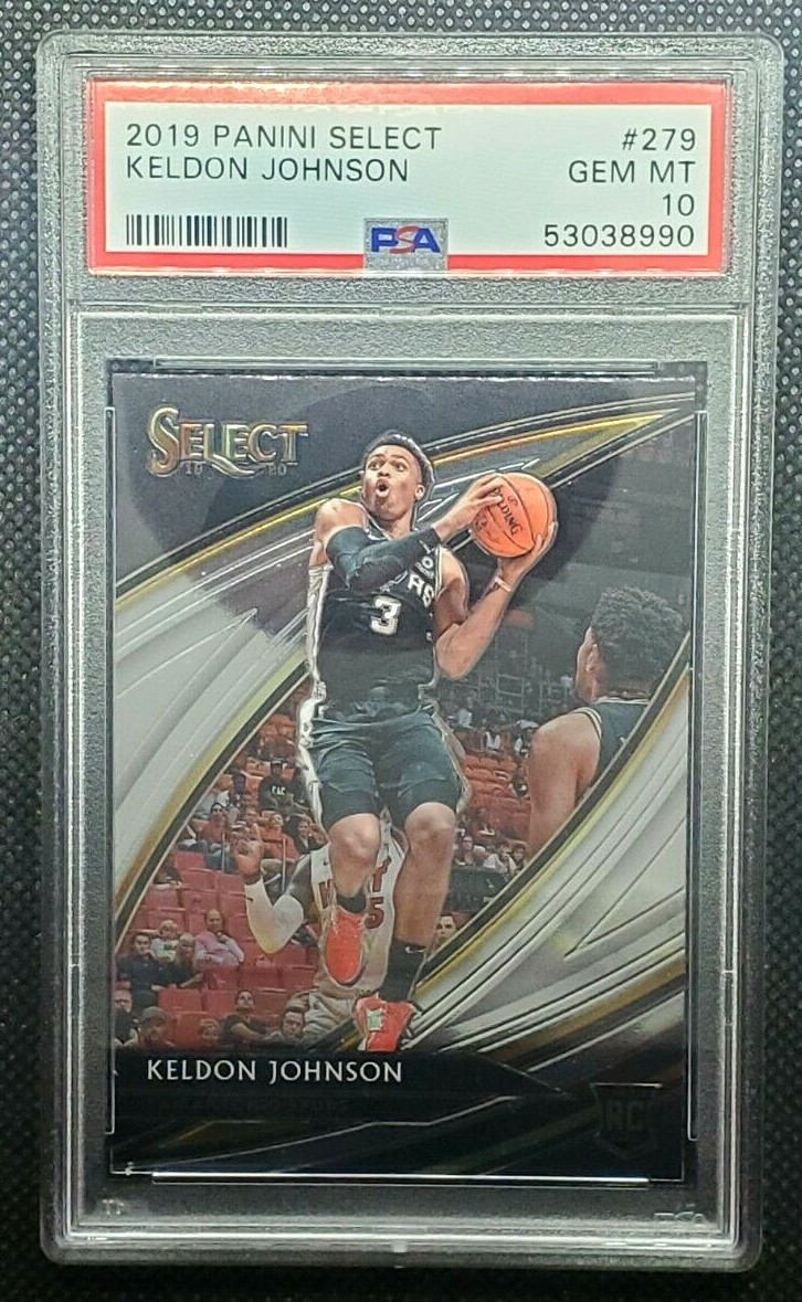 2019-20 Panini Select Keldon Johnson COURTSIDE SP ROOKIE RC #279 - PSA 10 SPURS