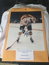 Reggie Leach Signed 8X10 Photo BOSTON BRUINS flyers legend 