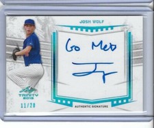 2019 Leaf Trinity JOSH WOLF Inscription Platinum Foil Auto RC 11/20 Indians