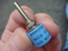 LOT (3) 100-ohm Clarostat TrimPots with Shaft - part# 392C3100 -- New and Unused