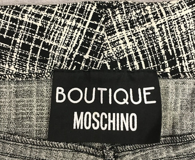 Boutique Moschino womens Black White Trousers Pants size 8 (42)