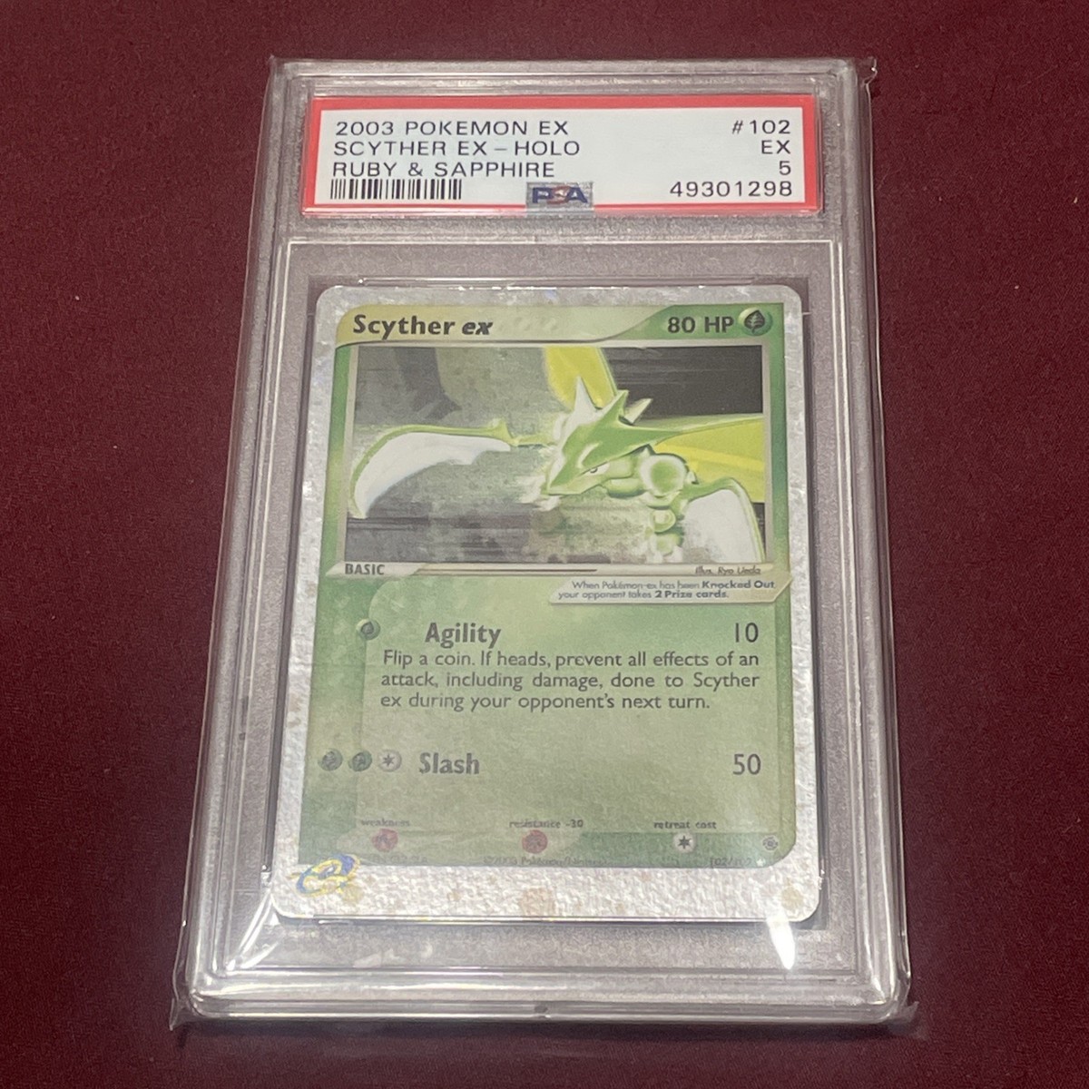 scyther ex pokemon card value SCYTHER EX-HOLO RUBY & SAPPHIRE 2003 POKEMON EX RUBY & SAPPHIRE PSA GE   Poke Gems MTL