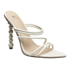 Halston Strappy Heel Dress Sandals Pointed Toe White Size 8 New