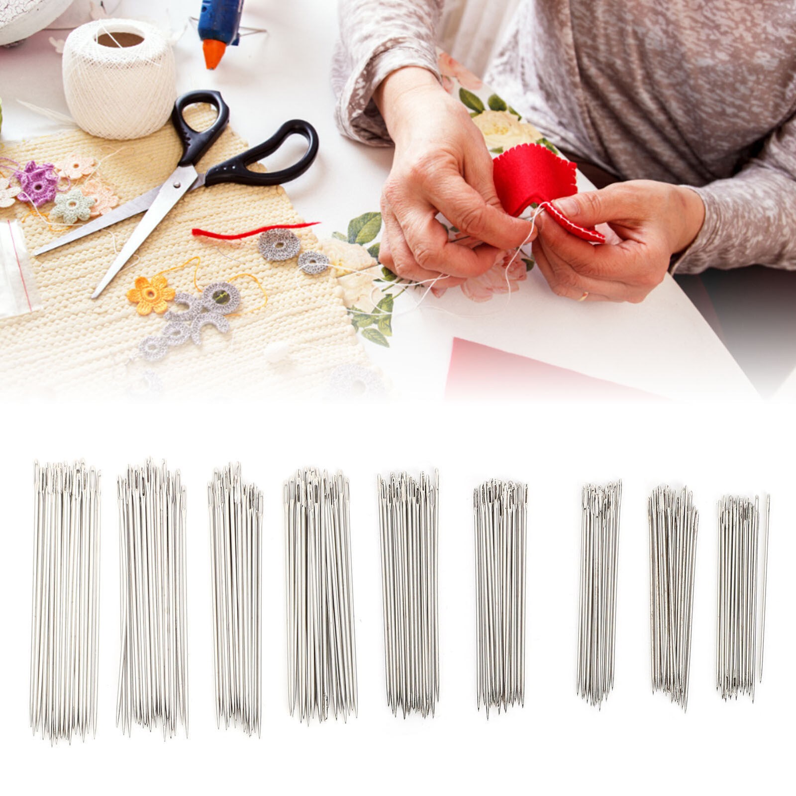 216Pcs Stainless Steel Sewing Needles for Embroidery Quilting & Hand Stitching Repair