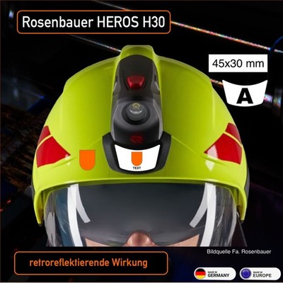 Rosenbauer HEROS H30 - Helmbeschriftung, retroreflektierender Aufkleber