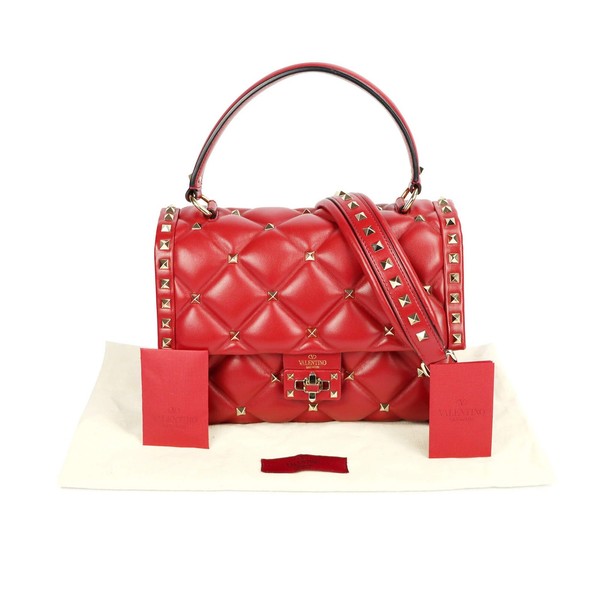 Valentino Candystud gestepptes Leder Damen rot Einheitsgröße