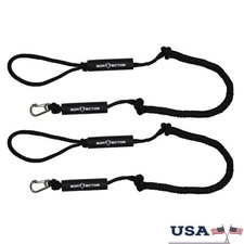 PWC Bungee Dock Lines 2-Pack 5ft Boat Tector Docking Rope Stainless Steel Hook