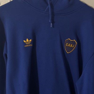 adidas Boca Juniors CABJ Crest Pullover Hoodie Sweatshirt XL Blue/Gold Soccer