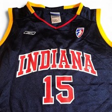 Vintage WNBA Indiana Fever #15 Tan White Signed Basketball Jersey Women’s S/M