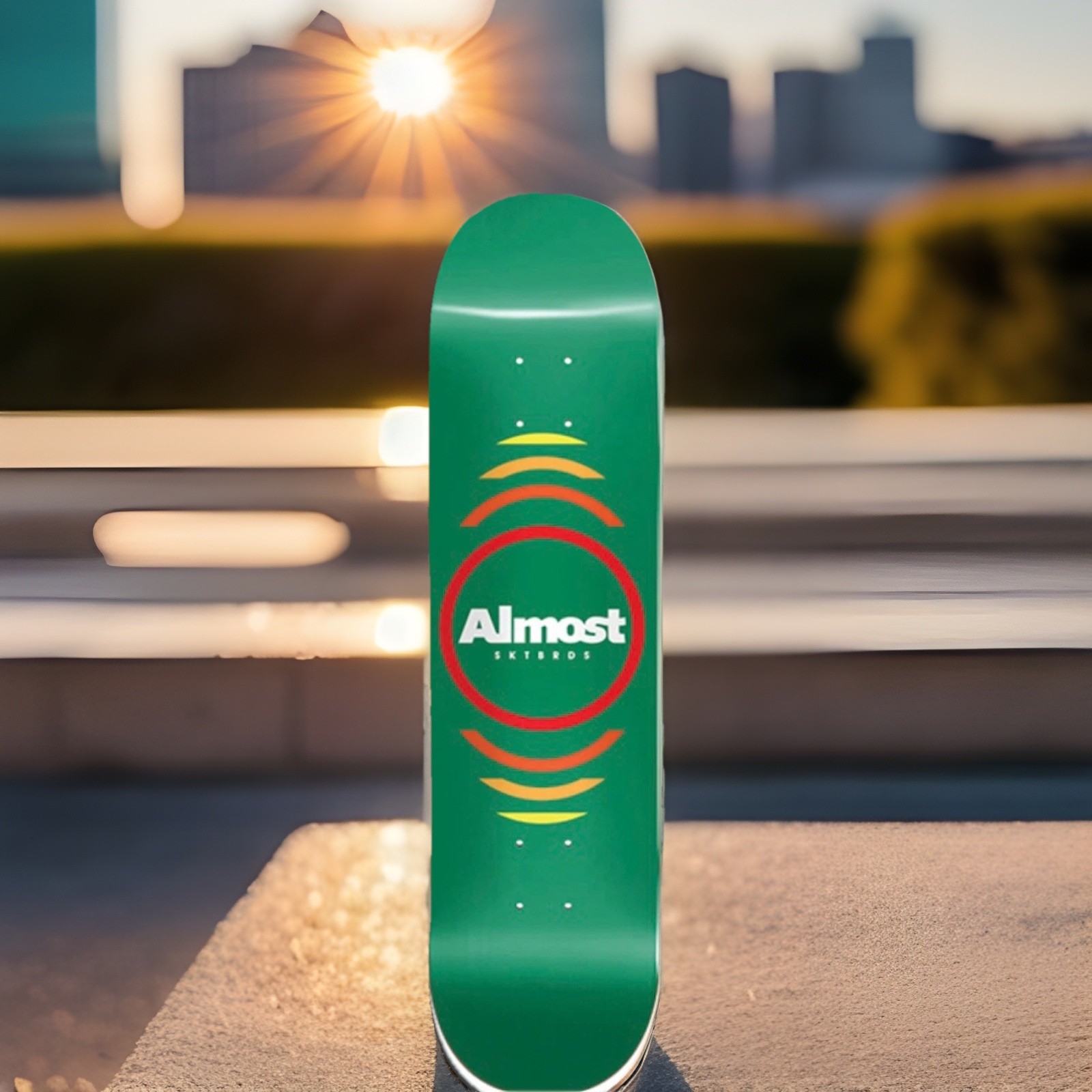 ALMOST REFLEX SKATEBOARD DECK-7.37 GREEN hyb Pro. 🛹
