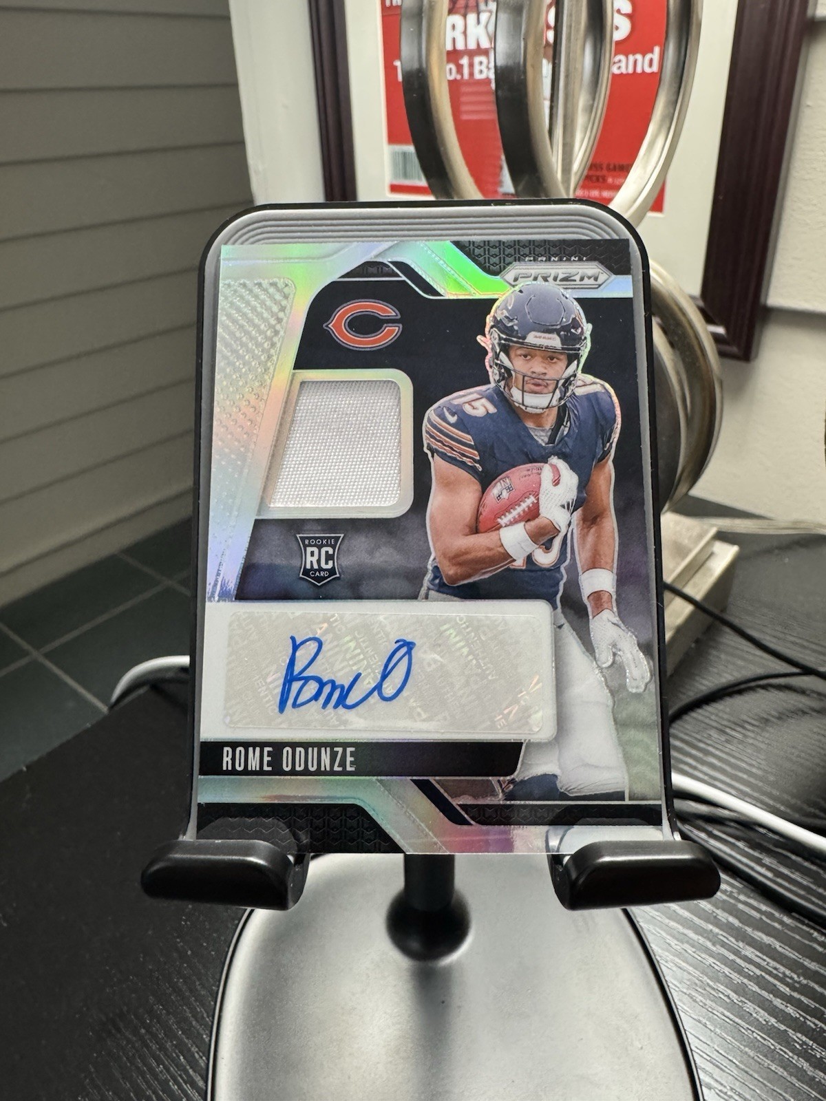 2024 Panini Prizm Rome Odunze Silver RPA /99 Rookie Patch Autograph Bears
