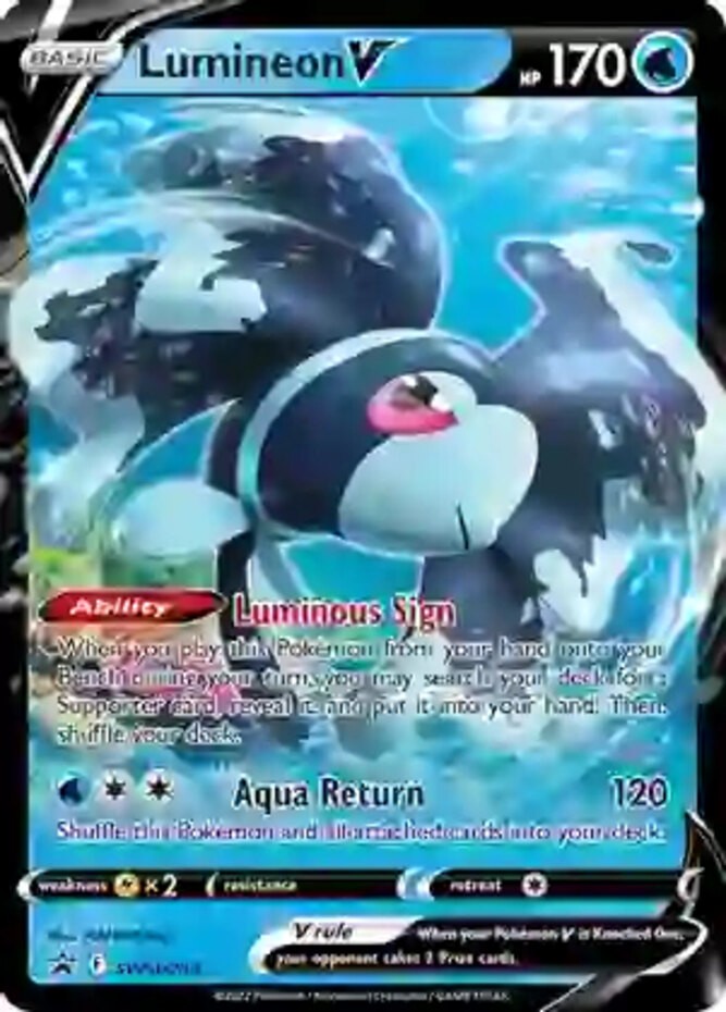 LP Pokemon Lumineon V - SWSH250 - SWSH Black Star Promos Lightly Played SWSH Bla