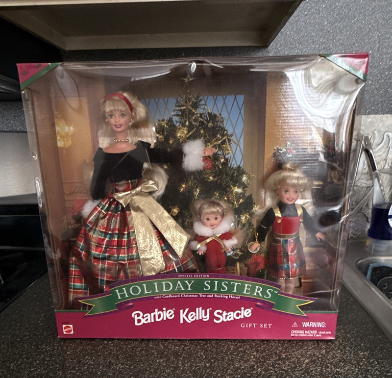 Mattel Holiday Sisters Barbie Kelly Stacie Dolls Lot of 3 Special Edition (1999)